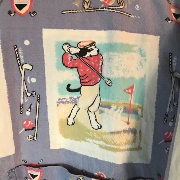 Big Dog Men's Button Down Shirt Golf Theme Size XL - Picture 3 of 8